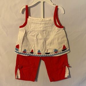 Gymboree Red and White Kids Sailboat Outfit